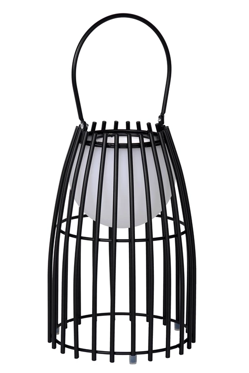 Lucide FJARA - wiederaufladbare Tischlampe Innen/Außen - Akku/Batterie - Ø 17,5 cm - LED Dim to warm - 1x0,3W 3000K - IP44 - Schwarz - ausgeschaltet